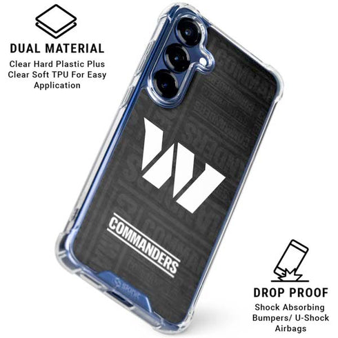 NFL Washington Commanders Black and White Galaxy S25 Clear Case
