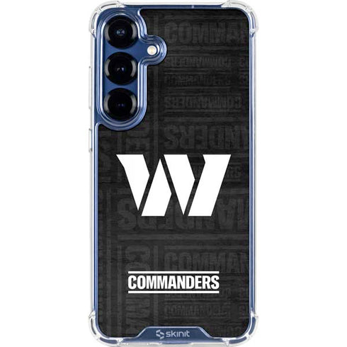 NFL Washington Commanders Black and White Galaxy S25 FE Clear Case