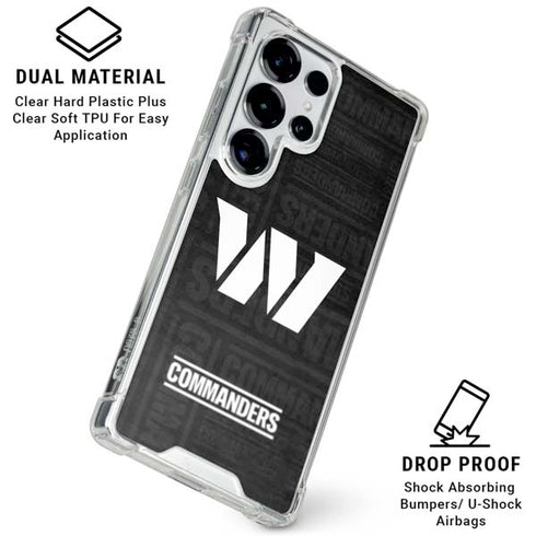 NFL Washington Commanders Black and White Galaxy S25 Ultra Clear Case