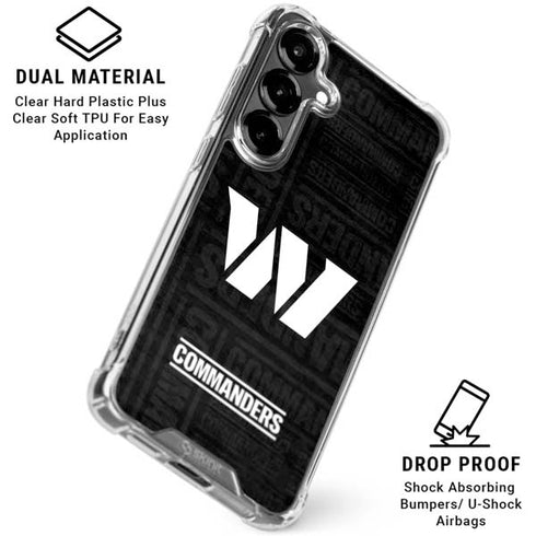 NFL Washington Commanders Black and White Galaxy S26 Plus Clear Case