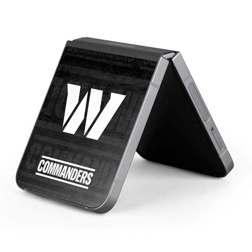 NFL Washington Commanders Black and White Galaxy Z Flip6 Skin