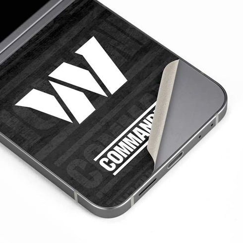 NFL Washington Commanders Black and White Galaxy Z Flip6 Skin