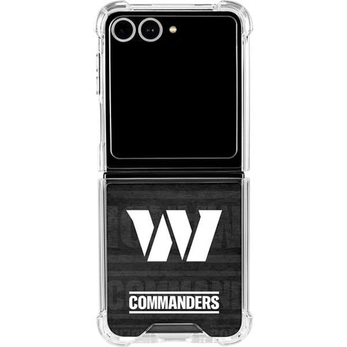 NFL Washington Commanders Black and White Galaxy Z Flip7 Clear Case