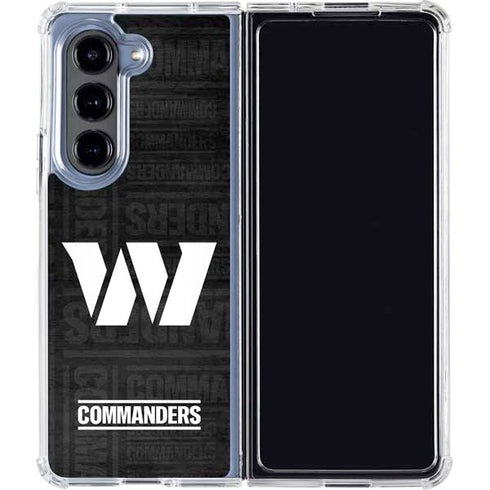 NFL Washington Commanders Black and White Galaxy Z Fold5 5G Clear Case