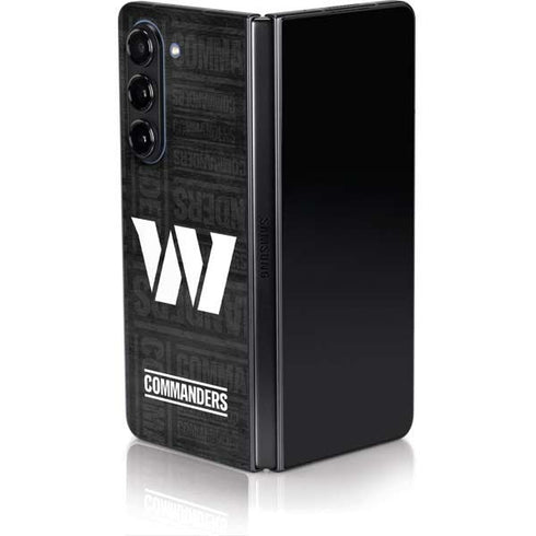 NFL Washington Commanders Black and White Galaxy Z Fold5 5G Skin