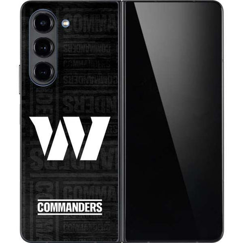 NFL Washington Commanders Black and White Galaxy Z Fold5 5G Skin