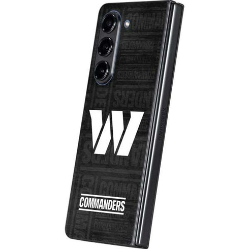 NFL Washington Commanders Black and White Galaxy Z Fold5 5G Skin
