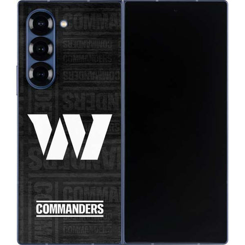 NFL Washington Commanders Black and White Galaxy Z Fold6 Skin