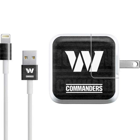 NFL Washington Commanders Black and White iPad Charger (10W USB) Skin