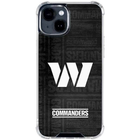 NFL Washington Commanders Black and White iPhone 15 Clear Case