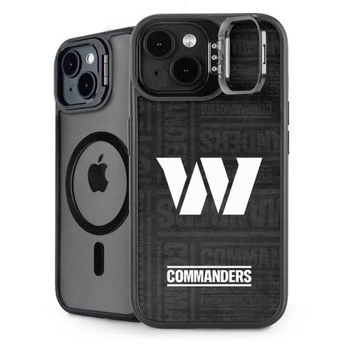 NFL Washington Commanders Black and White iPhone 15 Kickstand Case