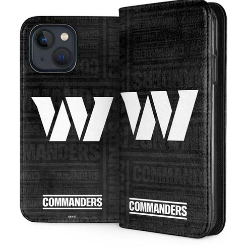 NFL Washington Commanders Black and White iPhone 15 Plus Folio Case