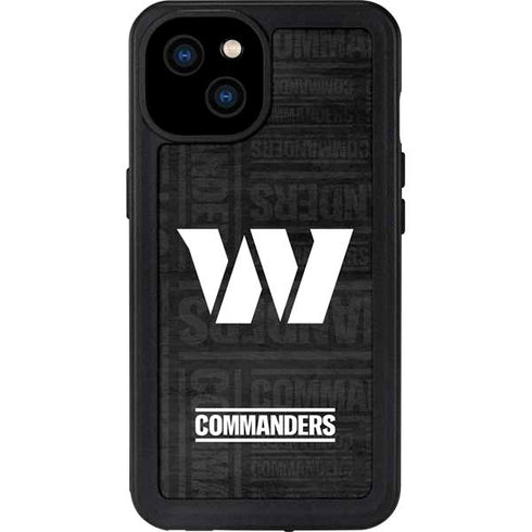 NFL Washington Commanders Black and White iPhone 15 Plus Waterproof Case
