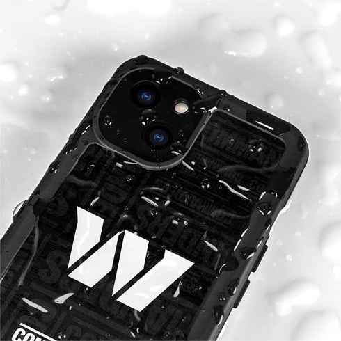NFL Washington Commanders Black and White iPhone 15 Plus Waterproof Case