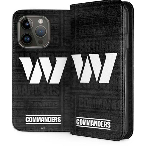NFL Washington Commanders Black and White iPhone 15 Pro Folio Case
