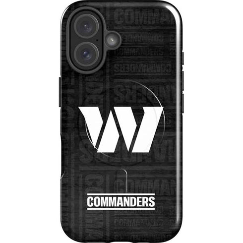 NFL Washington Commanders Black and White iPhone 16 Magsafe Impact Case