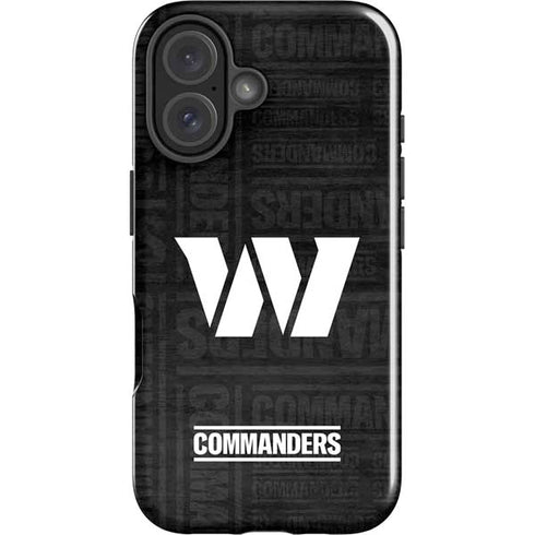 NFL Washington Commanders Black and White iPhone 16 Plus Impact Case
