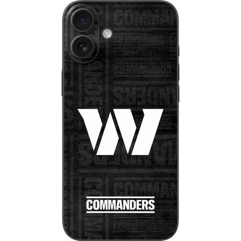 NFL Washington Commanders Black and White iPhone 16 Plus Skin