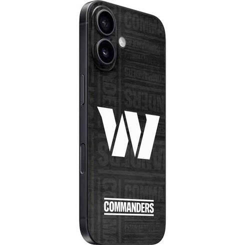 NFL Washington Commanders Black and White iPhone 16 Plus Skin