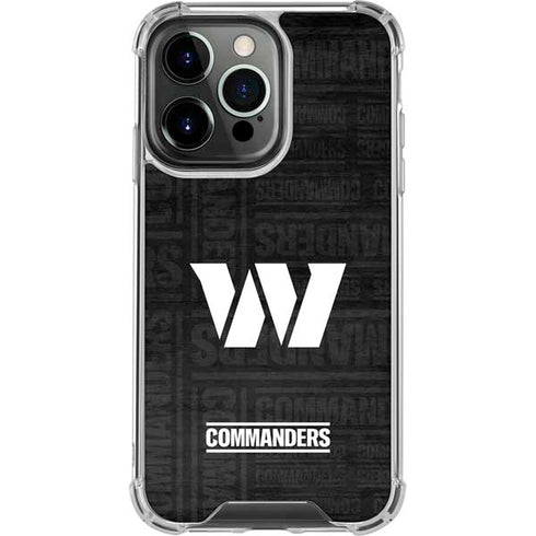 NFL Washington Commanders Black and White iPhone 16 Pro Clear Case