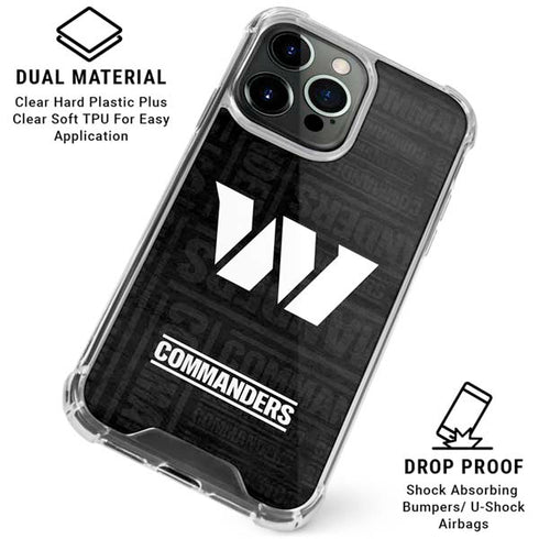 NFL Washington Commanders Black and White iPhone 16 Pro Clear Case