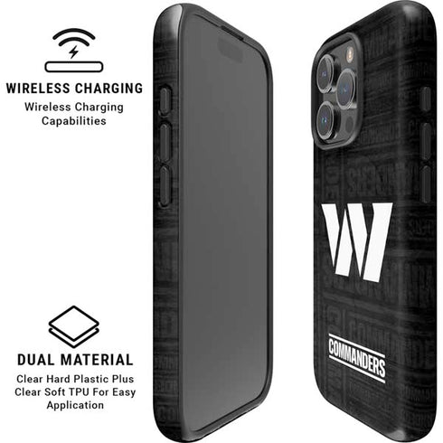 NFL Washington Commanders Black and White iPhone 16 Pro Magsafe Impact Case