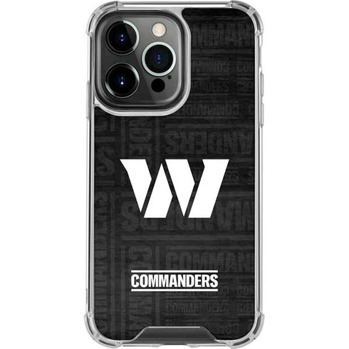 NFL Washington Commanders Black and White iPhone 16 Pro Max Clear Case