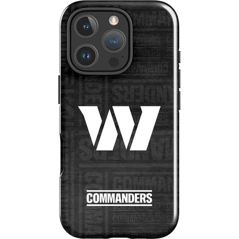 NFL Washington Commanders Black and White iPhone 16 Pro Max Impact Case