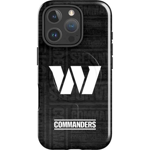 NFL Washington Commanders Black and White iPhone 16 Pro Max Magsafe Impact Case