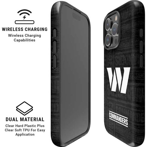 NFL Washington Commanders Black and White iPhone 16 Pro Max Magsafe Impact Case