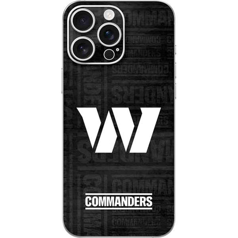 NFL Washington Commanders Black and White iPhone 16 Pro Max Skin
