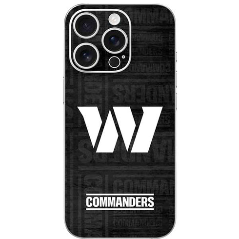 NFL Washington Commanders Black and White iPhone 16 Pro Skin