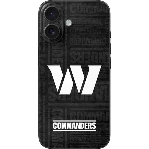 NFL Washington Commanders Black and White iPhone 16 Skin