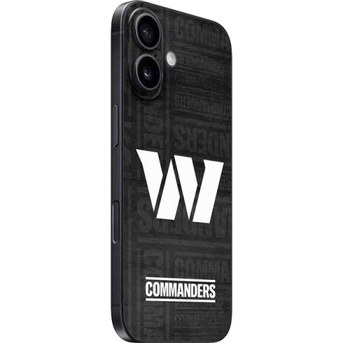 NFL Washington Commanders Black and White iPhone 16 Skin