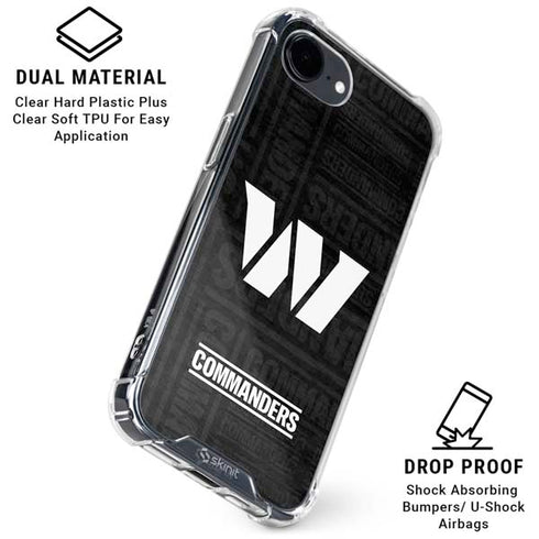 NFL Washington Commanders Black and White iPhone 16e Clear Case