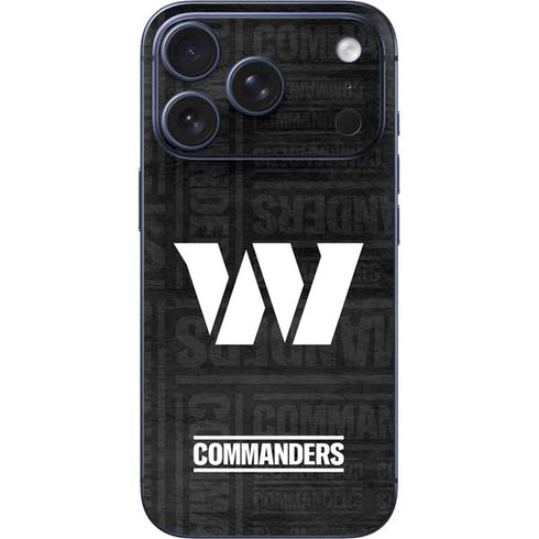 NFL Washington Commanders Black and White iPhone 17 Pro Max Skin