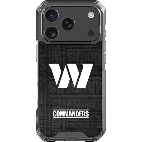 NFL Washington Commanders Black and White iPhone 18 Pro Clear Case