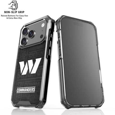NFL Washington Commanders Black and White iPhone 18 Pro Clear Case