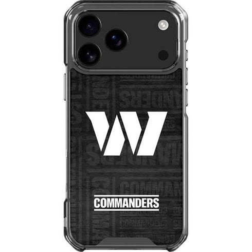NFL Washington Commanders Black and White iPhone 18 Pro Max Clear Case