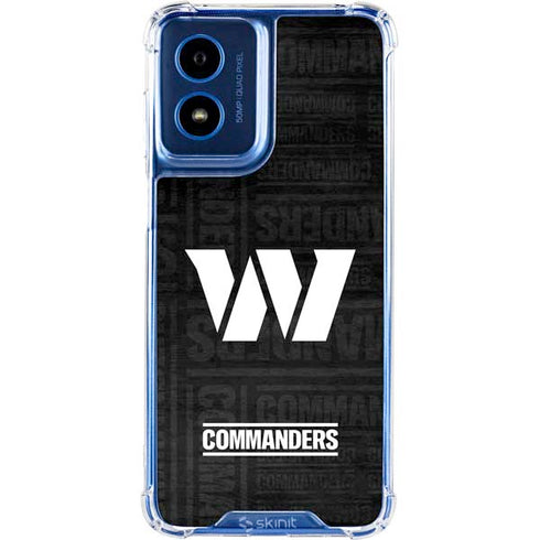 NFL Washington Commanders Black and White Moto G 5G (2024) Clear Case