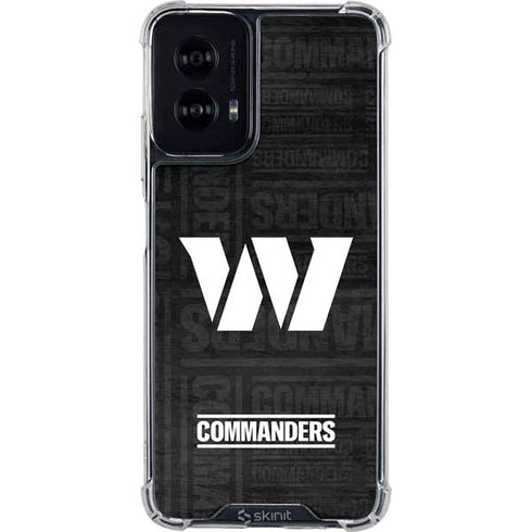 NFL Washington Commanders Black and White Moto G Power 5G (2024) Clear Case