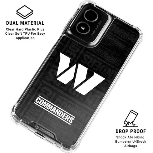 NFL Washington Commanders Black and White Moto G Power 5G (2024) Clear Case