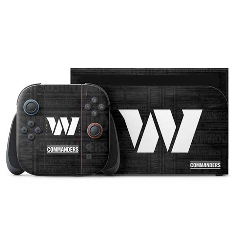 NFL Washington Commanders Black and White Nintendo Switch 2 (2025) with Joy-Con Skin