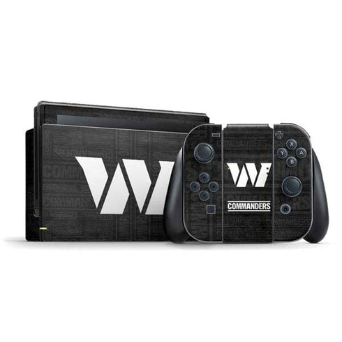 NFL Washington Commanders Black and White Nintendo Skins