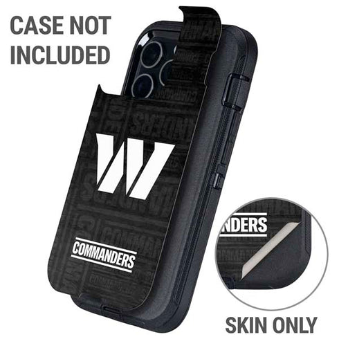 NFL Washington Commanders Black and White Otterbox Defender iPhone Skin