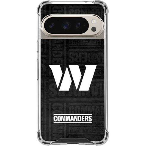 NFL Washington Commanders Black and White Pixel 9 Pro XL Clear Case