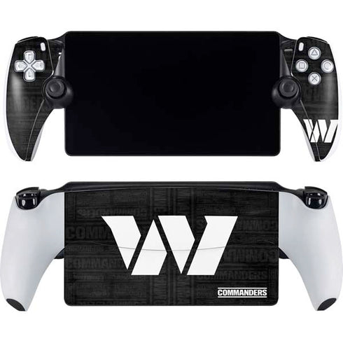 NFL Washington Commanders Black and White PlayStation Portal Remote Player Skin