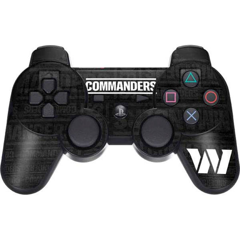 NFL Washington Commanders Black and White PS3 Dual Shock wireless controller Skin