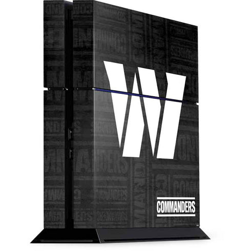 NFL Washington Commanders Black and White PlayStation PS4 Skins