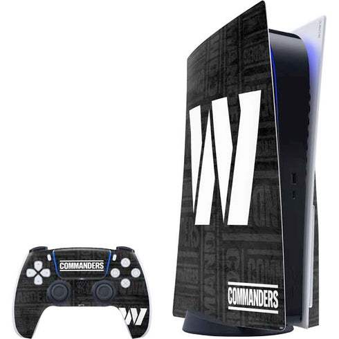 NFL Washington Commanders Black and White PlayStation PS5 Skins